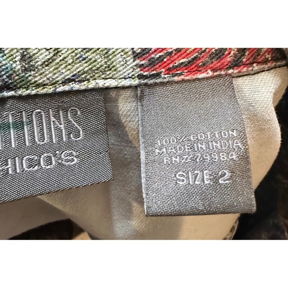 Addition by Chico's Women Patchwork Paisley Print Cotton Jacket Multi Color Sz 2 - Picture 3 of 6